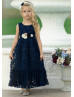 Lace Ankle Length V Back Flower Girl Dress